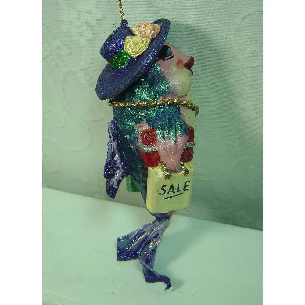 2001 DECEMBER DIAMONDS GLITTERY SALE SHOPPING FISH ORNAMENT-7